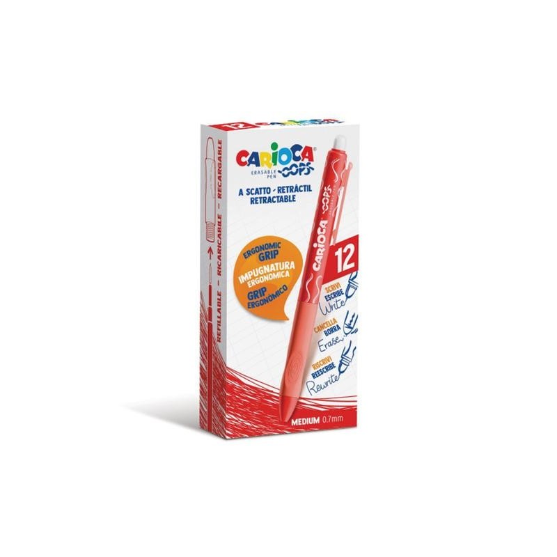 PENNA CARIOCA OOPS A SCATTO RETRACTABLE CANCELLABILE ROSSE CONF.12PZ 43043/03